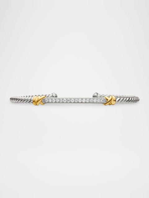 DAVID YURMAN 3mm Petite Helena Cable Station Bracelet in Silver