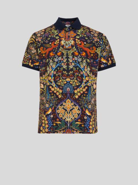 Etro FLORAL POLO SHIRT WITH MYTHOLOGICAL ANIMALS
