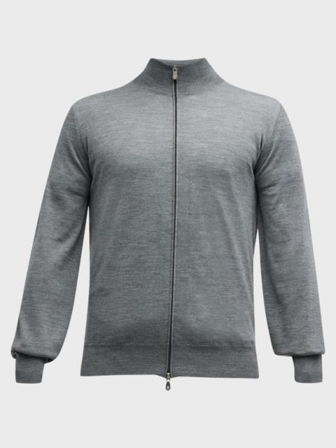 Brunello Cucinelli Men's Wool-Cashmere Full-Zip Sweater