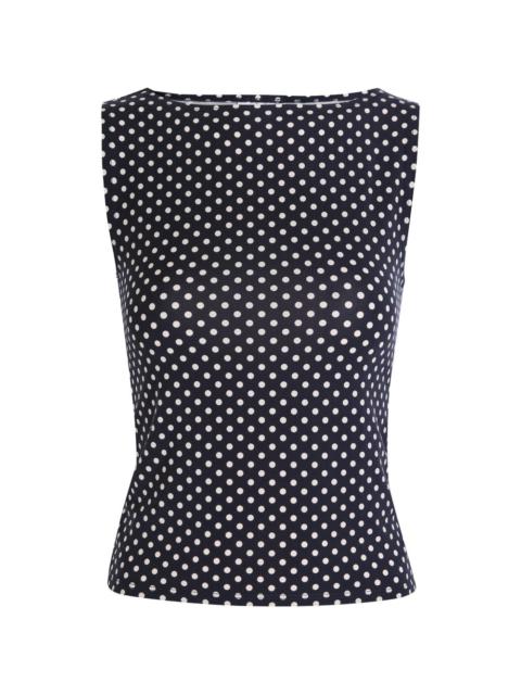 Reformation dusk knitted polka-dot top