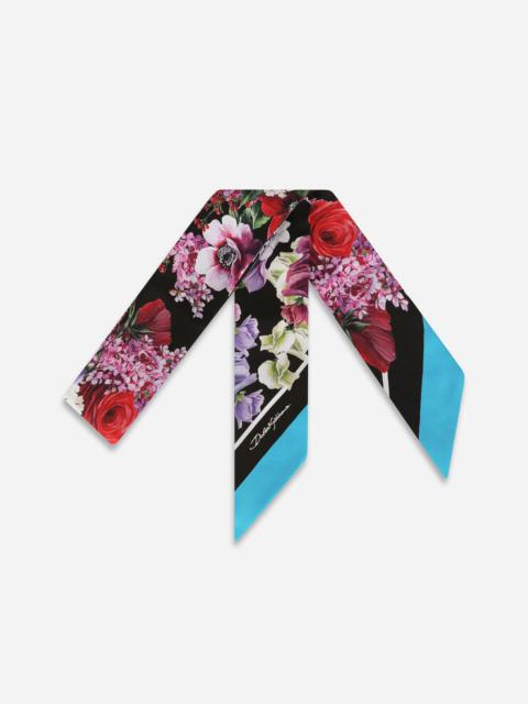 Dolce & Gabbana Hydrangea-print twill headscarf