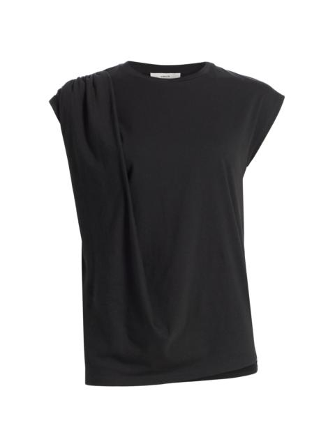 Vince Women's Draped Cotton Top - Black