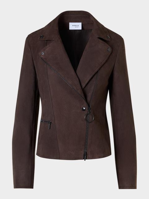 AKRIS Suede Motorbike Jacket