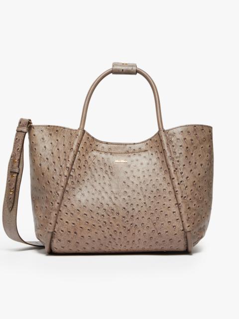 Small ostrich-print leather Marine Bag