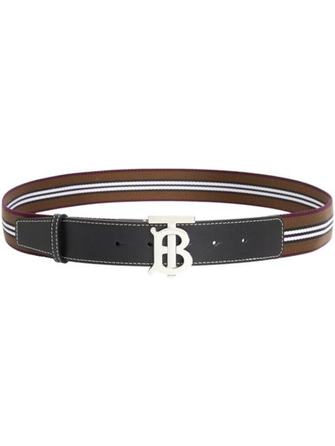 Burberry Burberry Icon Stripe Webbing Belt Dark Birch Brown/Silver
