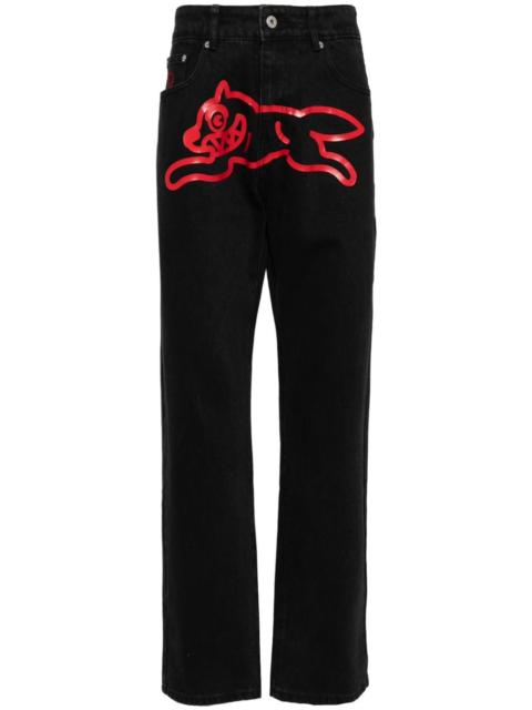 ICECREAM Running Dog-print jeans