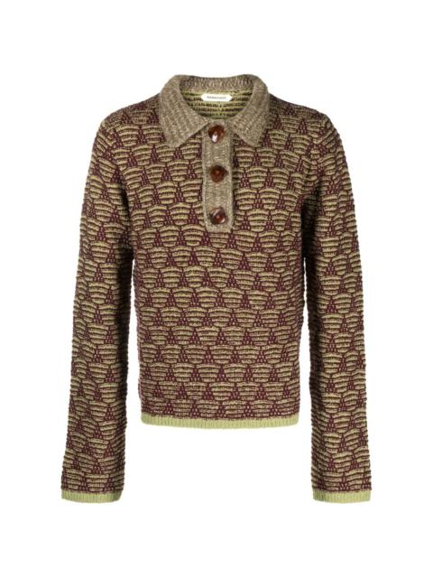 NAMACHEKO patterned-jacquard knitted polo shirt