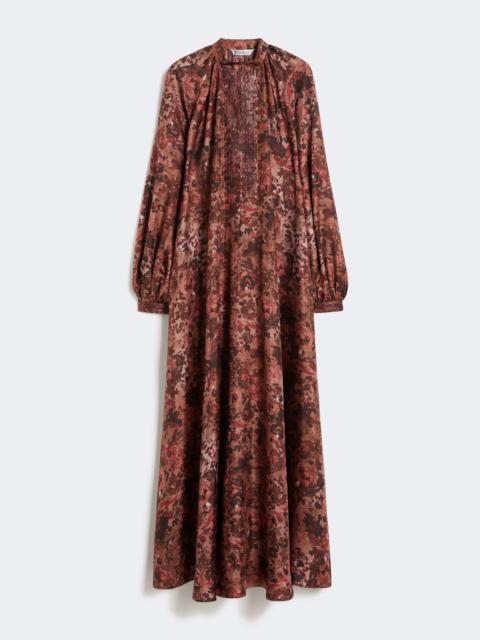 Max Mara Flared printed silk dress - BORDEAUX