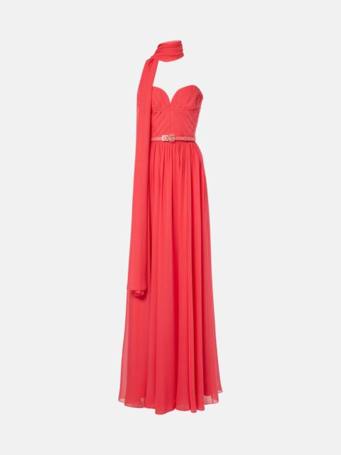 ELIE SAAB Scarf-detail silk gown