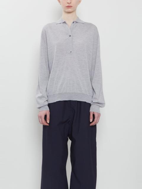 SOFIE D'HOORE Morse Wool Polo Sweater — Silver