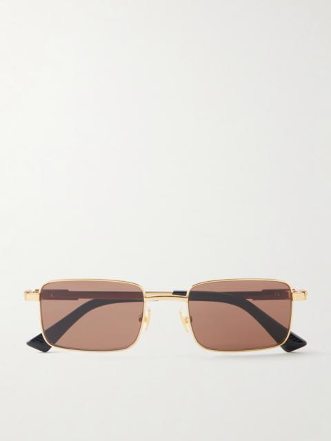 Bottega Veneta Square-Frame Gold-Tone Metal Sunglasses