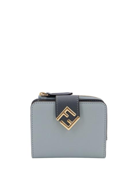 FENDI Leather wallet with FF metal logo