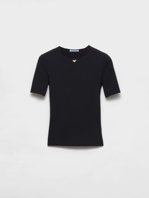 Prada Short-sleeved stretch fabric T-shirt
