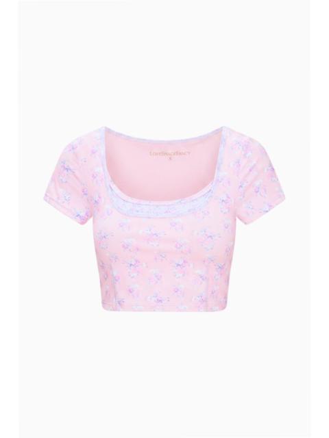 LoveShackFancy Lianelle Mixed Print Active Top