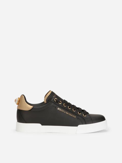 Calfskin nappa Portofino sneakers with lettering