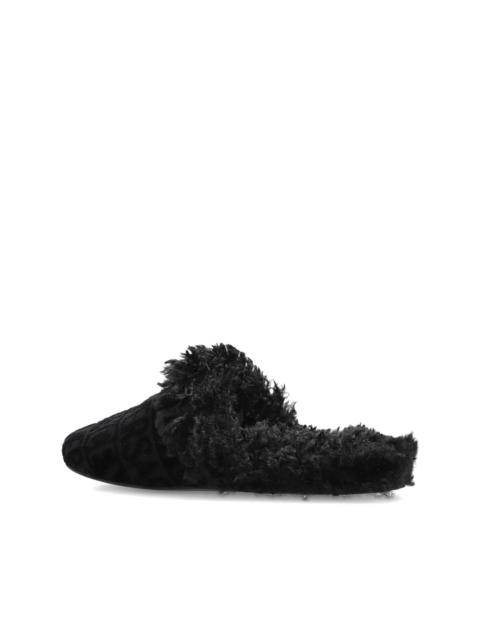 VERSACE logo trimmed slippers