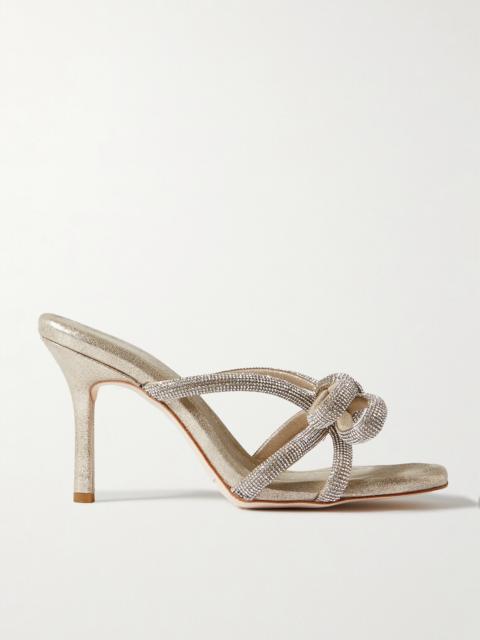 LOEFFLER RANDALL Margi Crystal-embellished Metallic Suede Mules