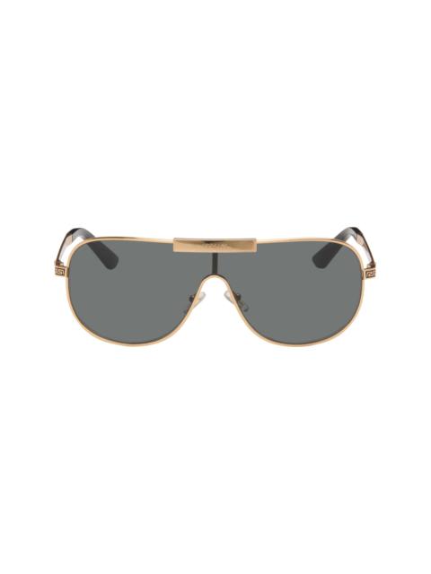 VERSACE Gold Greca Aviator Sunglasses