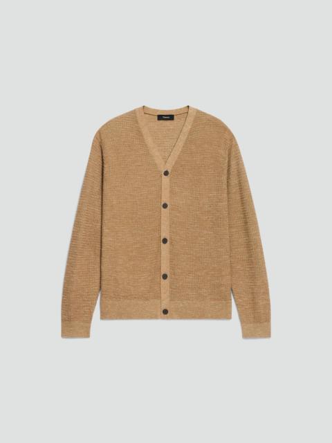 Theory V-Neck Cardigan in Pacific Linen