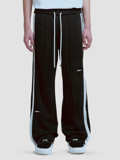 NAHMIAS Men's Repaired Cotton Wide-Leg Track Pants - Aged Black