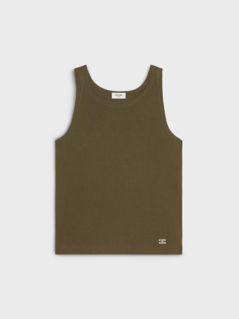CELINE triomphe tank top in ribbed silk jersey