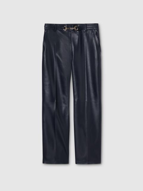 GUCCI Shiny leather pants with Horsebit