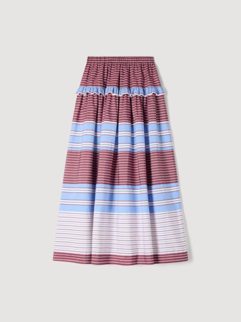 Sandro MAXI STRIPED COTTON SKIRT