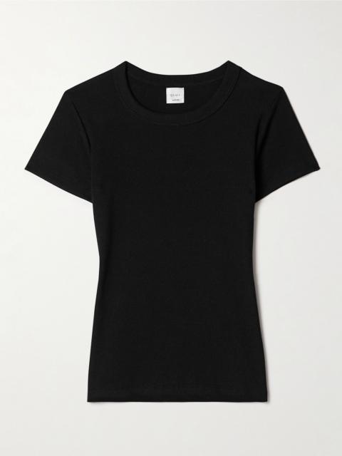 LESET Kelly ribbed cotton-blend jersey T-shirt Black