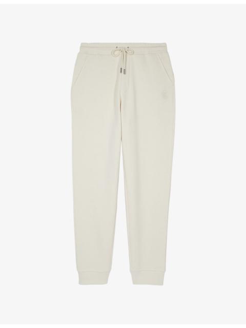 The Kooples Logo-Embroidered Tapered-Leg Cotton-Jersey Jogging Bottoms
