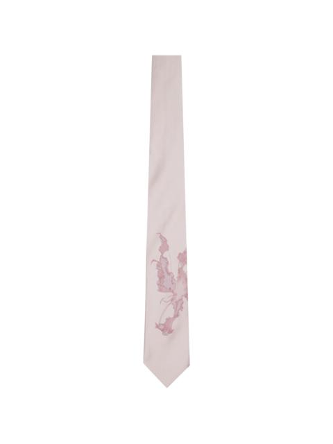 Dries Van Noten Purple Floral Tie