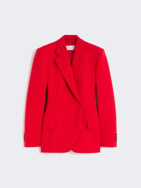Stretch-wool double-breasted blazer - red