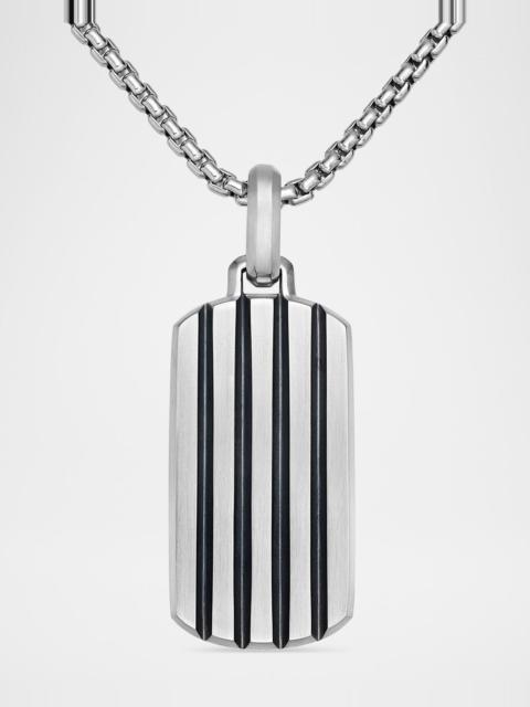 DAVID YURMAN Men's Beveled Tag Pendant in Titanium, 35mm