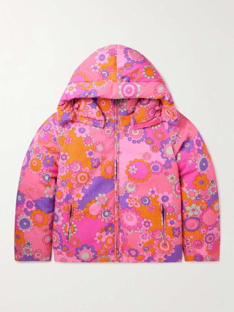 Floral-Print Cotton and TENCEL™ Lyocell-Blend Down Hooded Jacket
