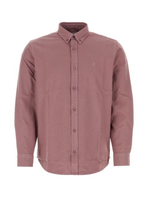 Carhartt Antiqued pink cotton L/S Bolton Shirt