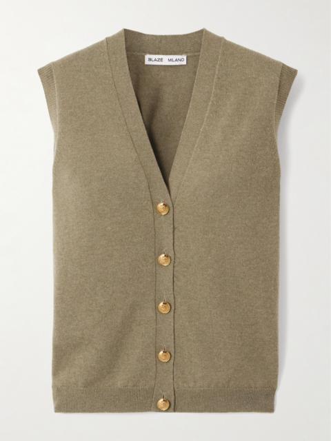 BLAZÉ MILANO Highland Wool And Cashmere-blend Vest