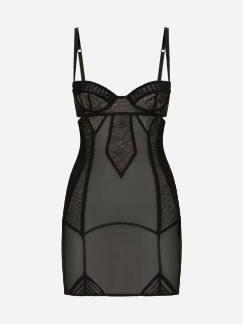 Dolce & Gabbana Tulle minidress with corset details