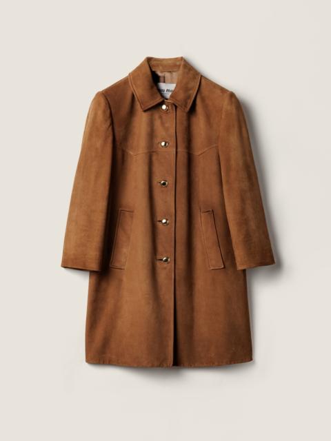 Miu Miu Waxed suede coat