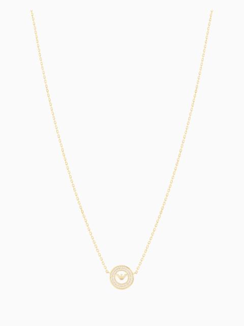 EMPORIO ARMANI GOLD-TONE STERLING SILVER STATION NECKLACE