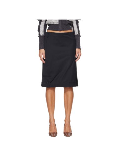 OPEN YY Black Tailored Trouser Midi Skirt
