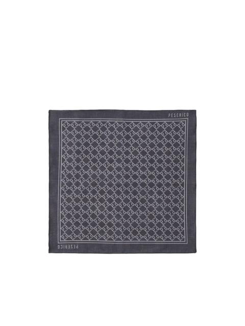 PESERICO monogram-print pocket square