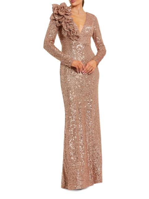 MAC DUGGAL Women's Ieena Sequined Column Gown - Copper