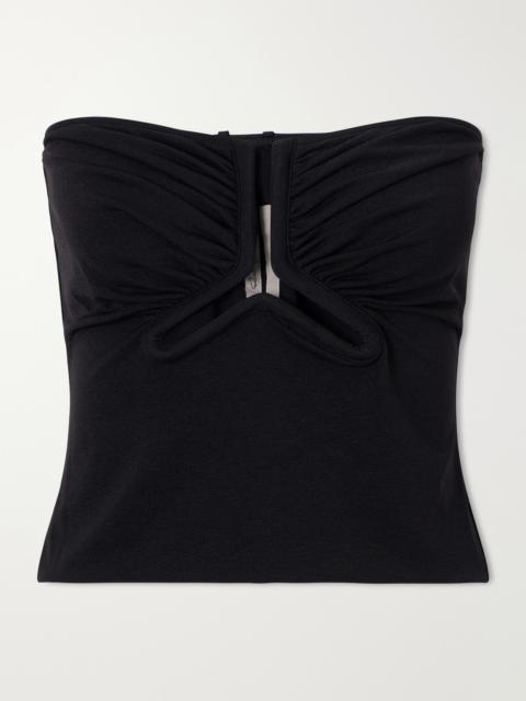 Rick Owens Alannah Strapless Cut-out Stretch-jersey Top