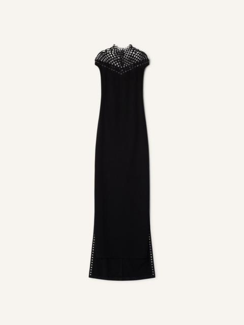 Lanvin LONG VISCOSE DRESS WITH MESH DETAIL