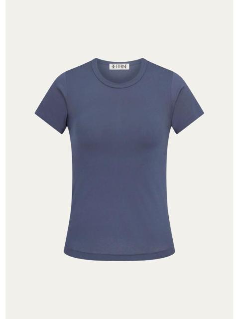 ÉTERNE Fitted Crewneck Short-Sleeve T-Shirt