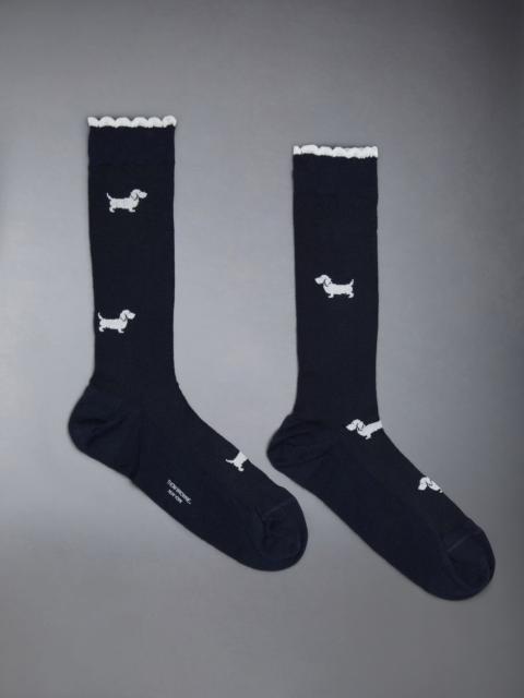 Thom Browne Hector-motif scalloped-edge socks