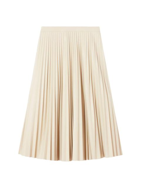 Daphne pleated faux-leather skirt