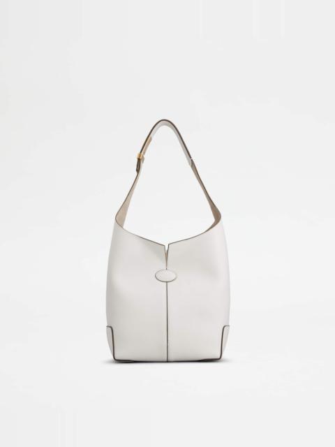 Tod's TOD'S DI BAG FOLIO SHOULDER BAG IN LEATHER SMALL - WHITE