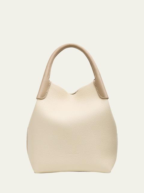 Loro Piana Bale Two-Tone Leather Bucket Shoulder Bag