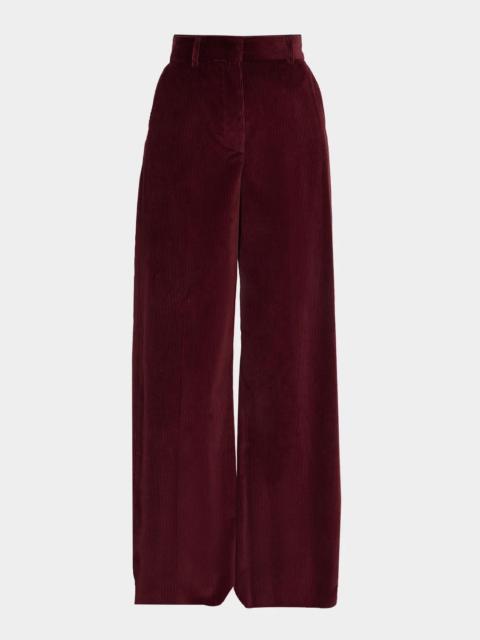 WEEKEND Max Mara Tania Wide-Leg Cotton Corduroy Trousers