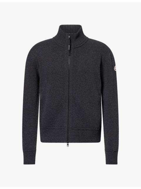 Moncler Funnel-Neck Knitted Cardigan